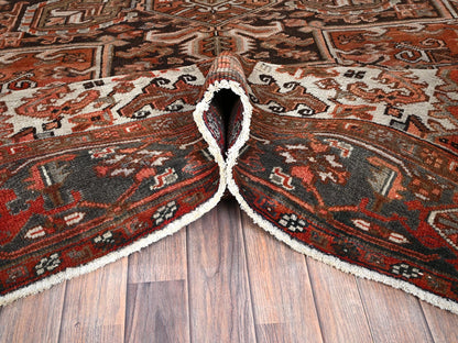 Heriz Heriz hand-knotted wool rug in Red & Chocolate Brown, 8'4" x 11'4" — SKU O01254 (view 5)