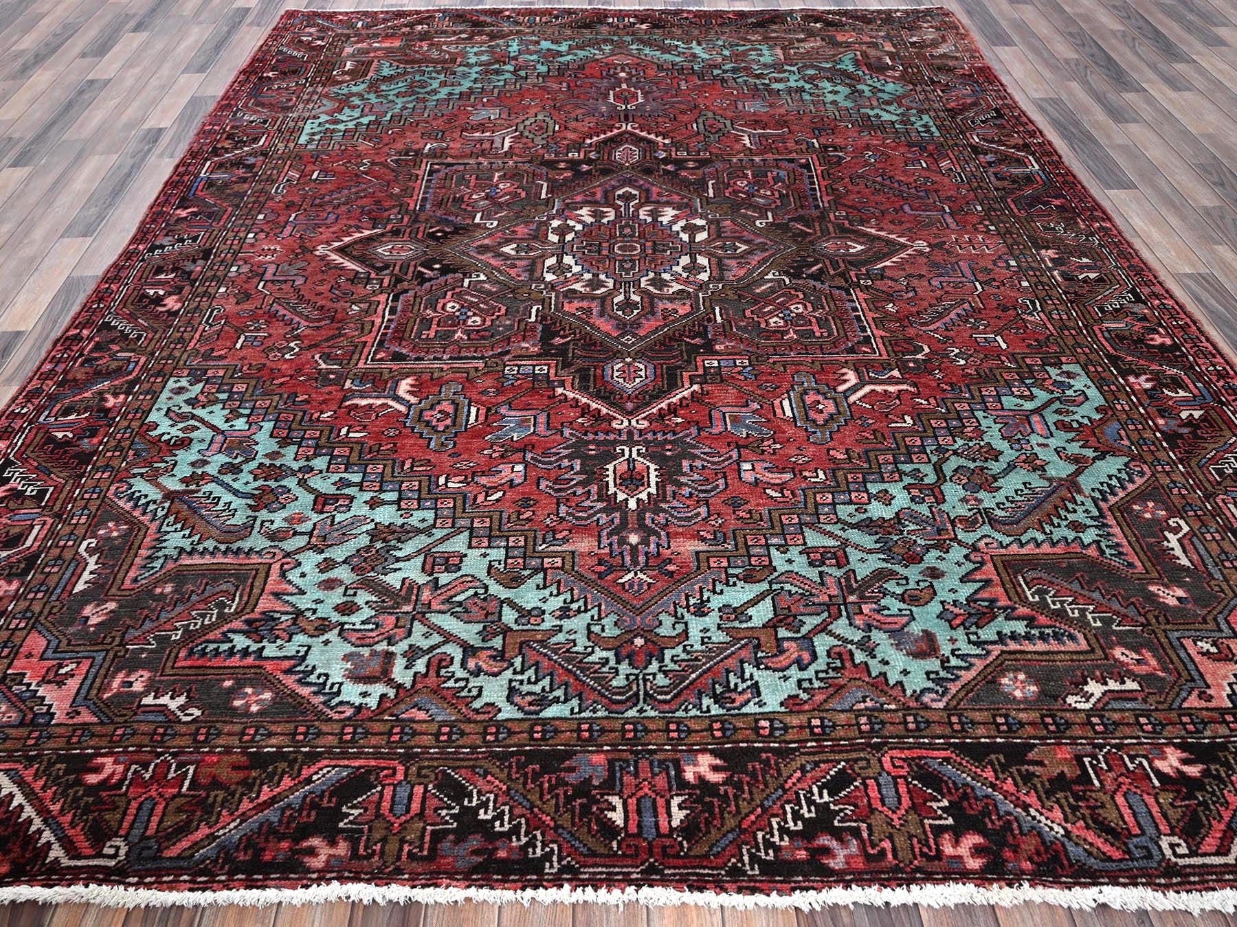 Heriz Heriz hand-knotted wool rug in Red & Chocolate Brown, 8'4" x 10'3" — SKU O01255 (view 2)