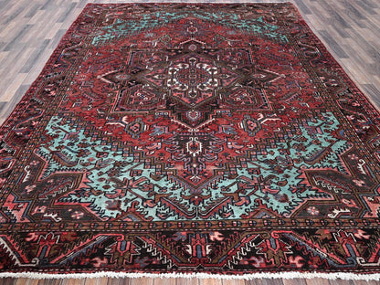 Heriz Heriz hand-knotted wool rug in Red & Chocolate Brown, 8'4" x 10'3" — SKU O01255 (view 2)