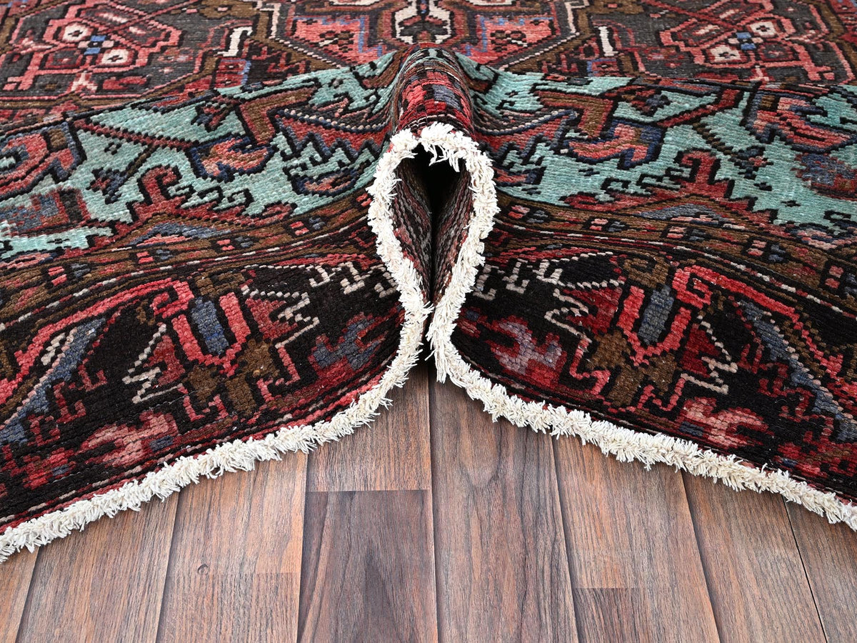 Heriz Heriz hand-knotted wool rug in Red & Chocolate Brown, 8'4" x 10'3" — SKU O01255 (view 5)
