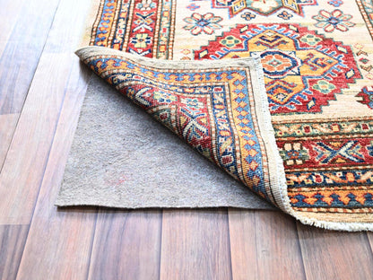 Kazak Tribal hand-knotted wool runner in Beige, 2'8" x 35'3", SKU O0125
