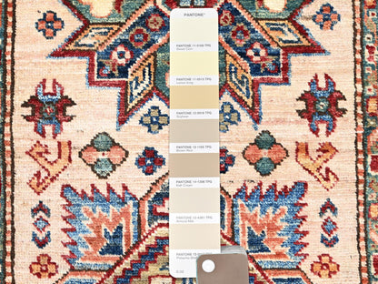 Kazak Tribal hand-knotted wool runner in Beige, 2'8" x 35'3", SKU O0125