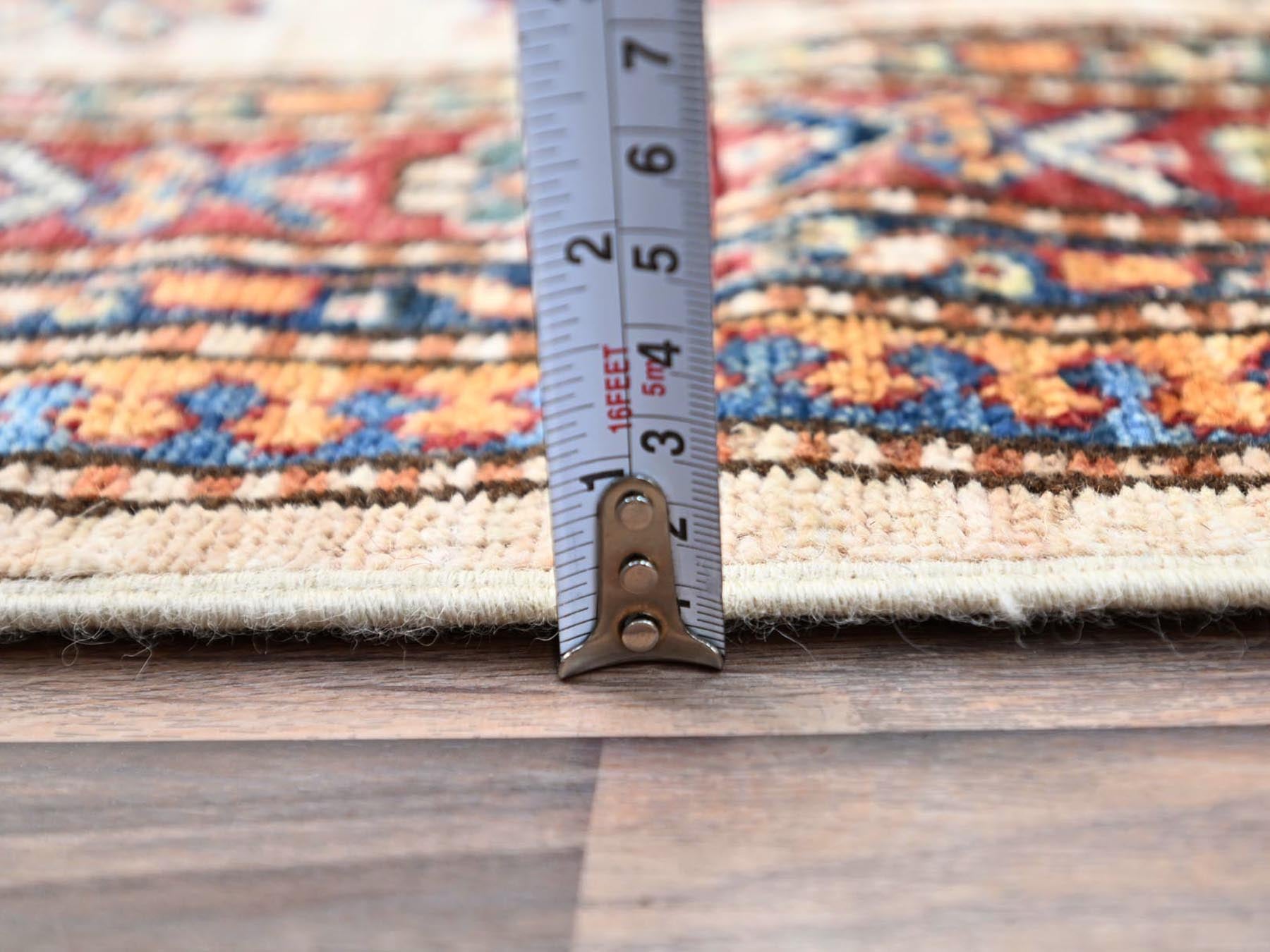 Kazak Tribal hand-knotted wool runner in Beige, 2'8" x 35'3", SKU O0125