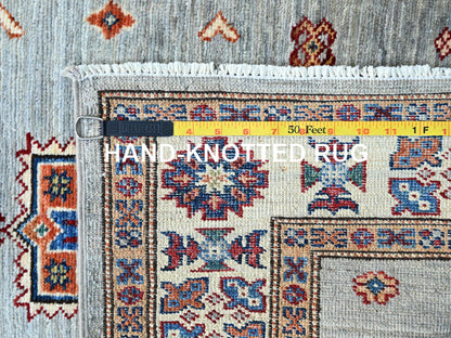 Grey 2'11" x 22'7" Tribal Hand knotted Wool Rug - Sku: O0126
