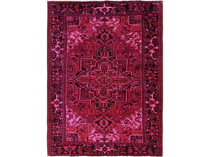 Overdyed 6'11" x 9'5" Vintage Hand knotted Wool Rug - Sku: O01275