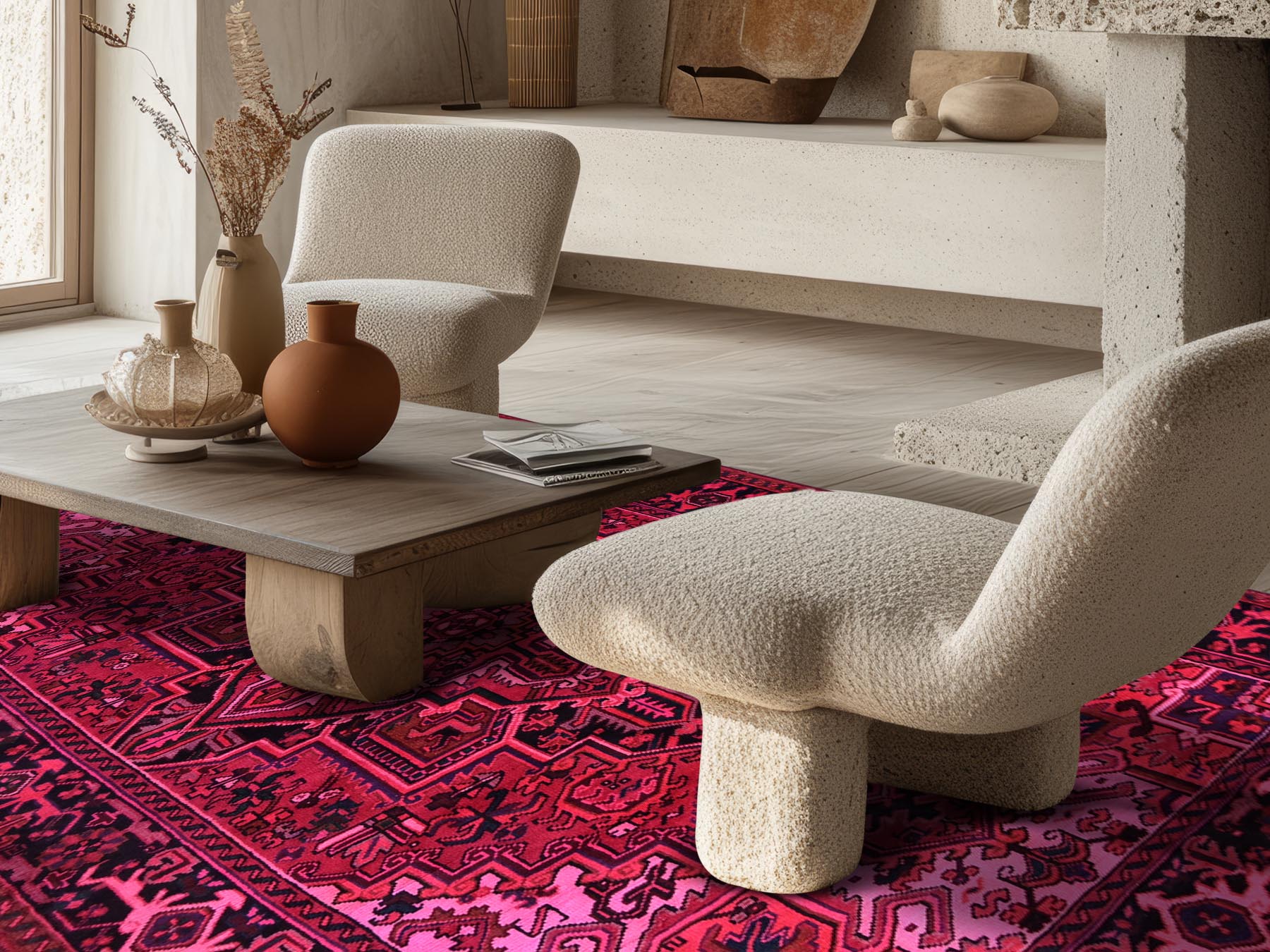 Heriz Vintage hand-knotted wool rug in Overdyed & Black, 6'11" x 9'5" — SKU O01275 (view 2)