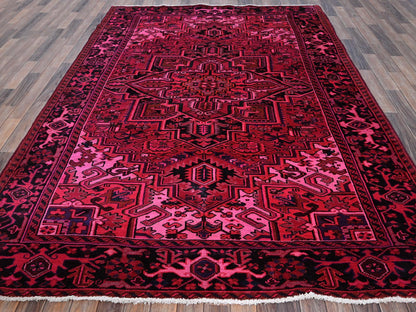 Overdyed 6'11" x 9'5" Vintage Hand knotted Wool Rug - Sku: O01275