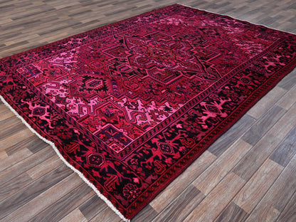 Overdyed 6'11" x 9'5" Vintage Hand knotted Wool Rug - Sku: O01275