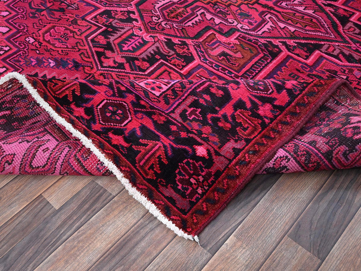 Heriz Vintage hand-knotted wool rug in Overdyed & Black, 6'11" x 9'5" — SKU O01275 (view 7)