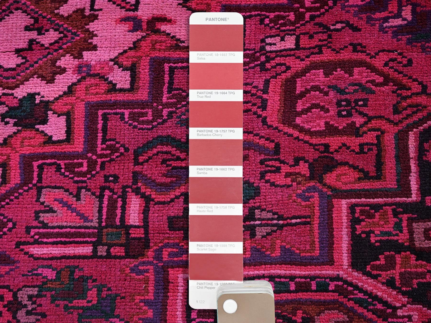 Heriz Vintage hand-knotted wool rug in Overdyed & Black, 6'11" x 9'5" — SKU O01275 (view 8)