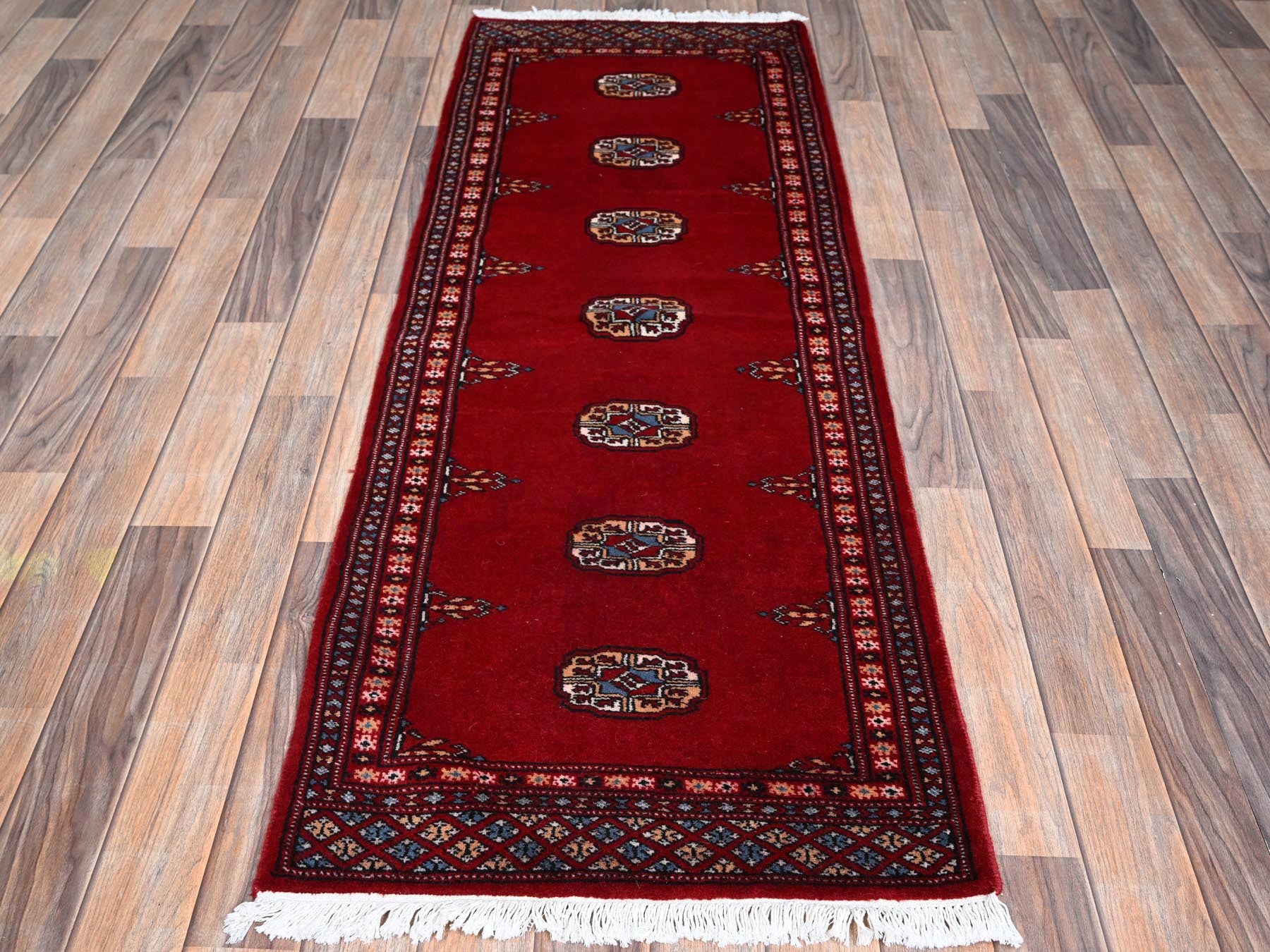 Tribal Tribal & Geometric hand-knotted wool runner in Red, 2'1" x 6' — SKU O01293 (view 2)
