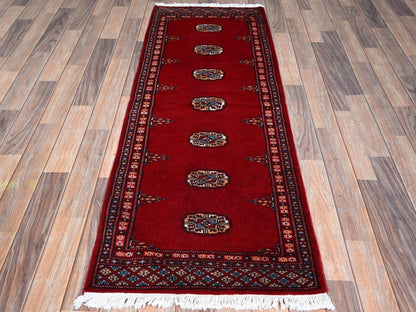 Tribal Tribal & Geometric hand-knotted wool runner in Red, 2'1" x 6' — SKU O01293 (view 2)