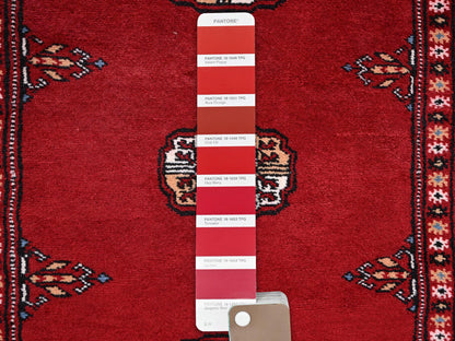 Tribal Tribal & Geometric hand-knotted wool runner in Red, 2'1" x 6' — SKU O01293 (view 4)