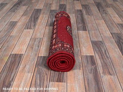 Tribal Tribal & Geometric hand-knotted wool runner in Red, 2'1" x 6' — SKU O01293 (view 5)