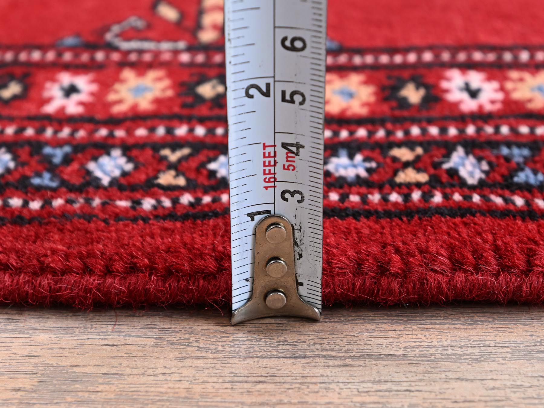 Tribal Tribal & Geometric hand-knotted wool runner in Red, 2'1" x 6' — SKU O01293 (view 6)