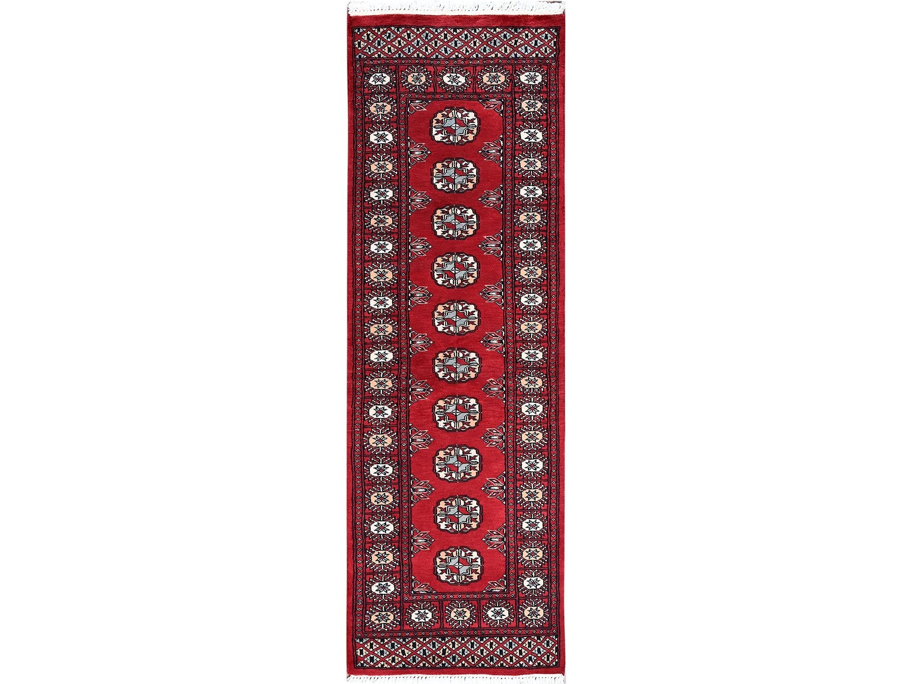Tribal Tribal & Geometric hand-knotted wool runner in Red, 2'2" x 5'10" — SKU O01294