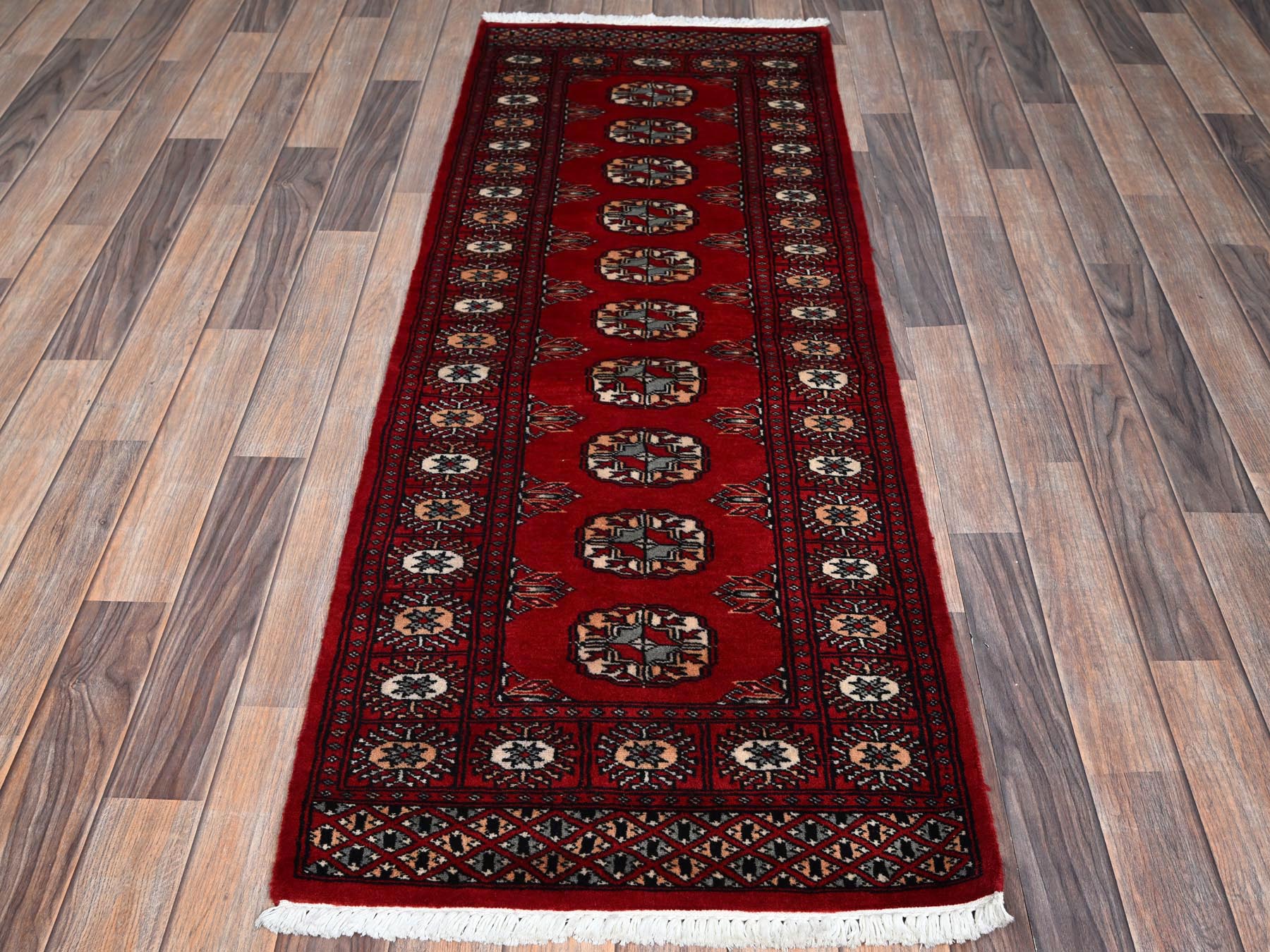 Tribal Tribal & Geometric hand-knotted wool runner in Red, 2'2" x 5'10" — SKU O01294 (view 2)