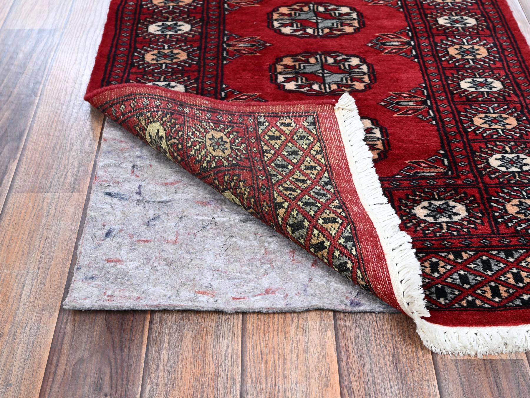 Tribal Tribal & Geometric hand-knotted wool runner in Red, 2'2" x 5'10" — SKU O01294 (view 3)