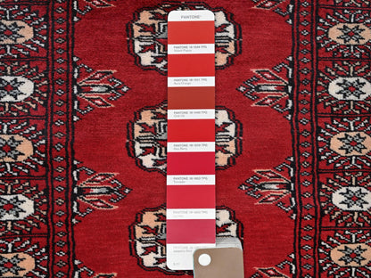 Tribal Tribal & Geometric hand-knotted wool runner in Red, 2'2" x 5'10" — SKU O01294 (view 4)