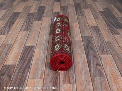 Tribal Tribal & Geometric hand-knotted wool runner in Red, 2'2" x 5'10" — SKU O01294 (view 5)