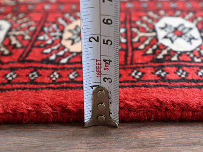 Tribal Tribal & Geometric hand-knotted wool runner in Red, 2'2" x 5'10" — SKU O01294 (view 6)