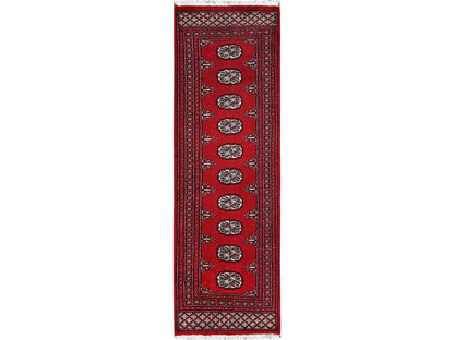Red 2'2" x 5'8" Tribal & Geometric Hand knotted Wool Rug - Sku: O01296