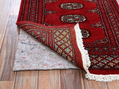 Red 2'2" x 5'8" Tribal & Geometric Hand knotted Wool Rug - Sku: O01296