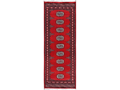 Tribal Tribal & Geometric hand-knotted wool runner in Red, 2'2" x 6' — SKU O01297
