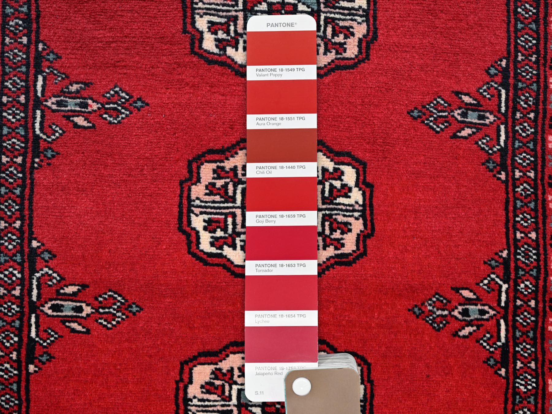 Tribal Tribal & Geometric hand-knotted wool runner in Red, 2'2" x 6' — SKU O01297 (view 4)