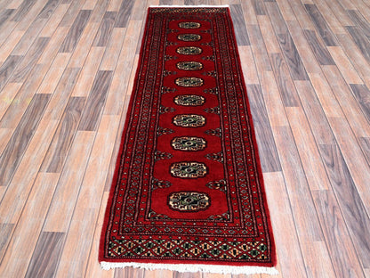 Tribal Tribal & Geometric hand-knotted wool runner in Red, 2' x 6'2" — SKU O01298 (view 2)