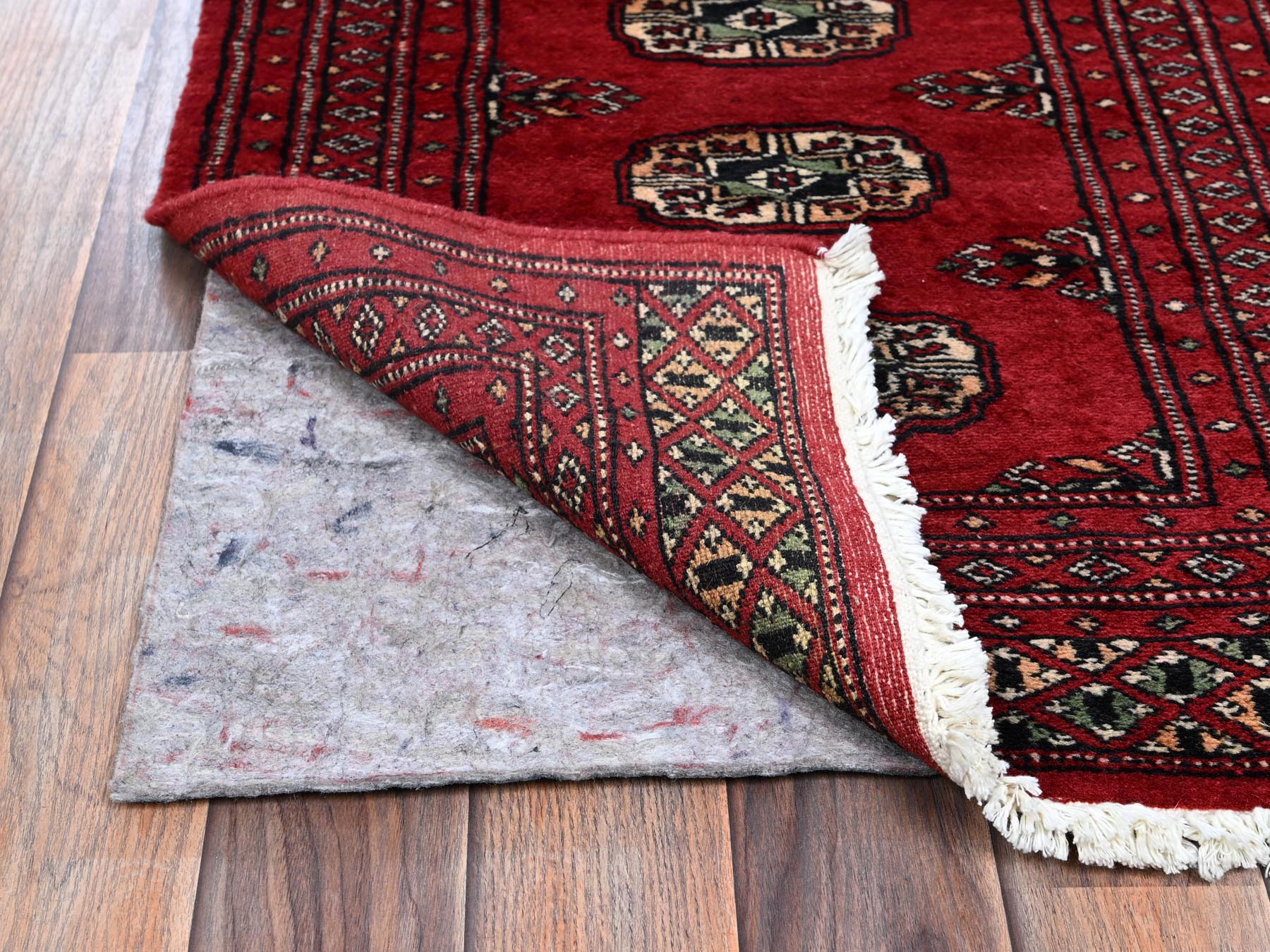 Tribal Tribal & Geometric hand-knotted wool runner in Red, 2' x 6'2" — SKU O01298 (view 3)