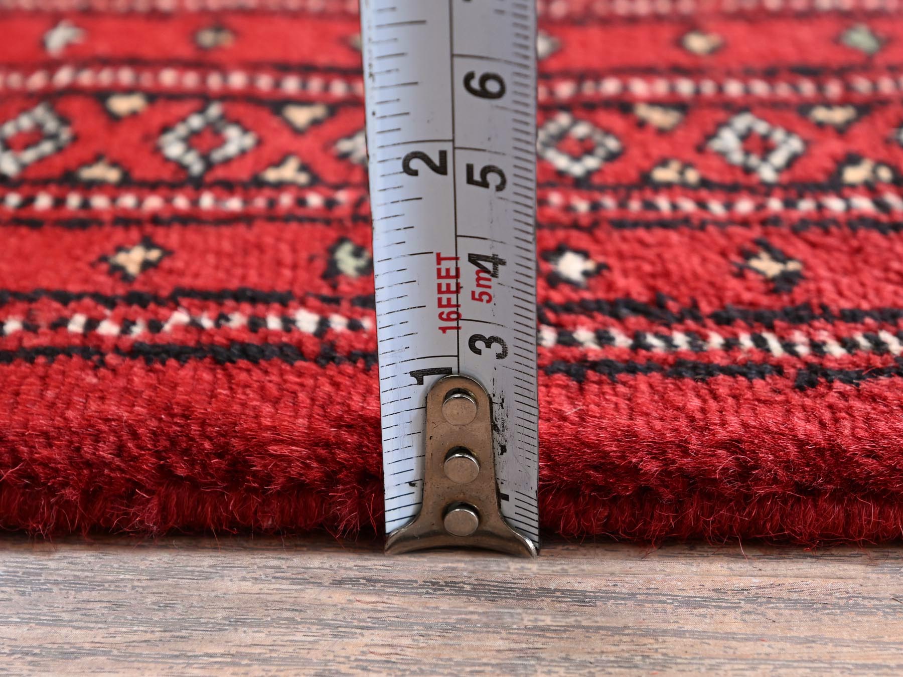 Tribal Tribal & Geometric hand-knotted wool runner in Red, 2' x 6'2" — SKU O01298 (view 6)