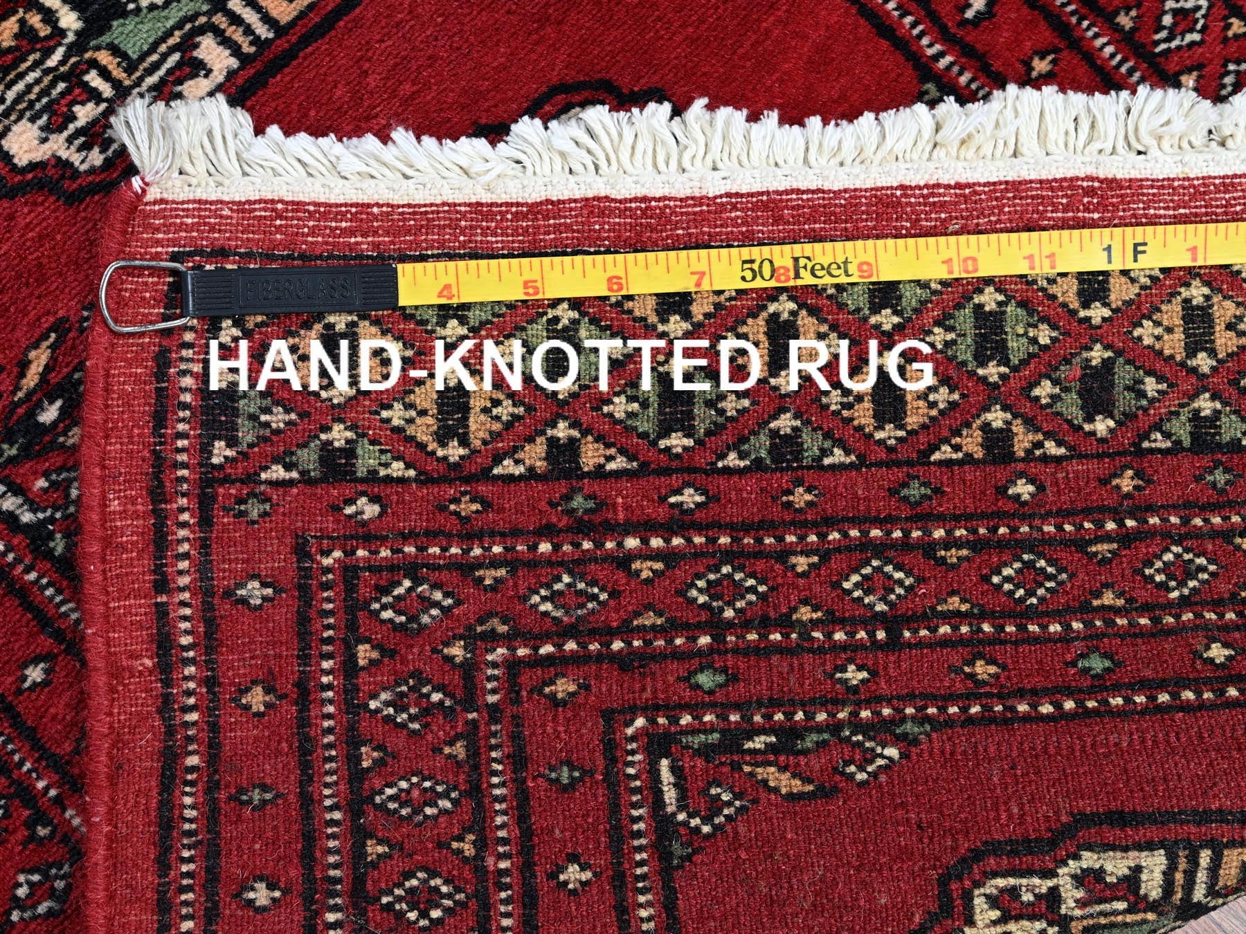 Tribal Tribal & Geometric hand-knotted wool runner in Red, 2' x 6'2" — SKU O01298 (view 7)