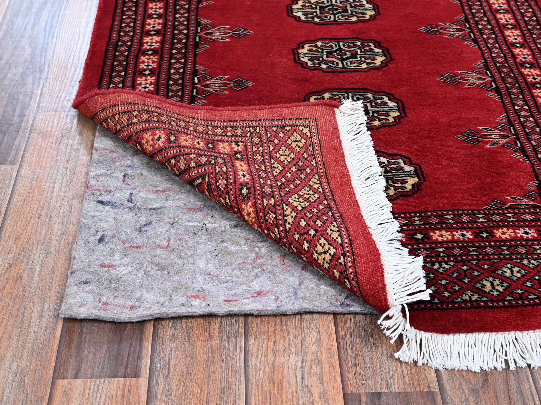 Tribal Tribal & Geometric hand-knotted wool runner in Red, 2'6" x 12'5" — SKU O01302 (view 3)