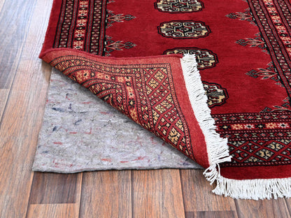 Tribal Tribal & Geometric hand-knotted wool runner in Red, 2'6" x 12'5" — SKU O01302 (view 3)