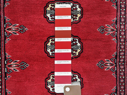 Tribal Tribal & Geometric hand-knotted wool runner in Red, 2'6" x 12'5" — SKU O01302 (view 4)