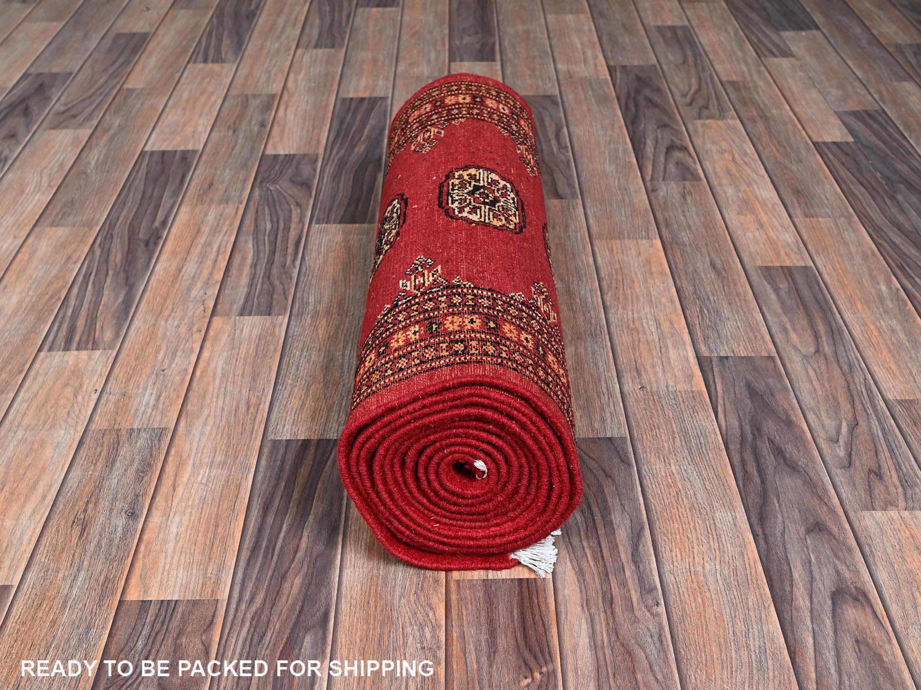 Tribal Tribal & Geometric hand-knotted wool runner in Red, 2'6" x 12'5" — SKU O01302 (view 5)