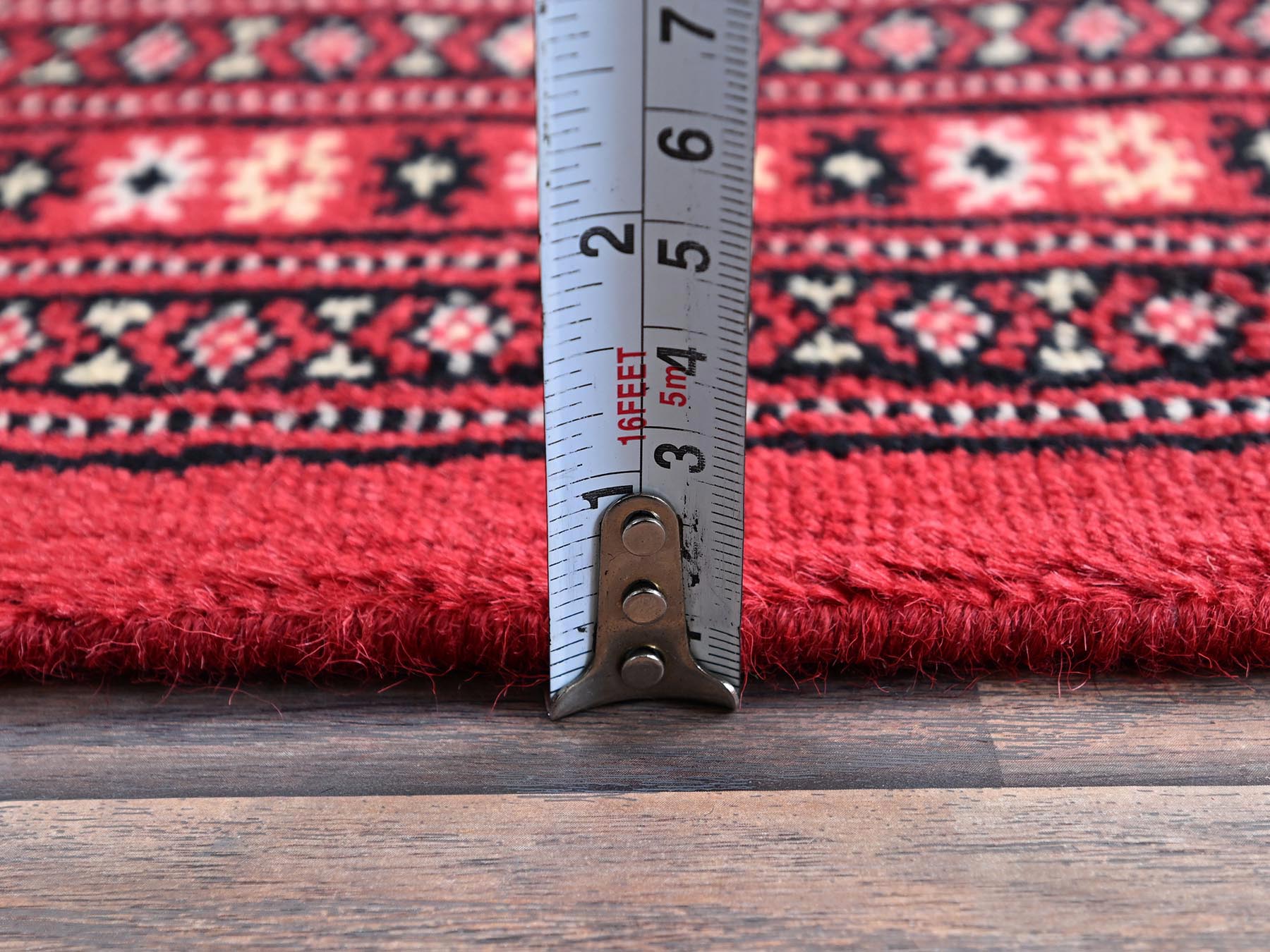 Tribal Tribal & Geometric hand-knotted wool runner in Red, 2'6" x 12'5" — SKU O01302 (view 6)