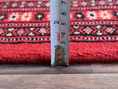 Tribal Tribal & Geometric hand-knotted wool runner in Red, 2'6" x 12'5" — SKU O01302 (view 6)