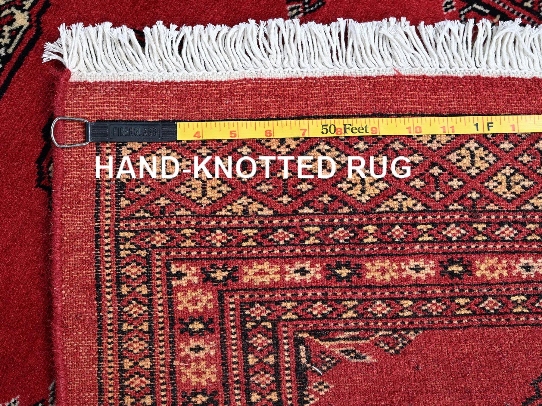 Tribal Tribal & Geometric hand-knotted wool runner in Red, 2'6" x 12'5" — SKU O01302 (view 7)