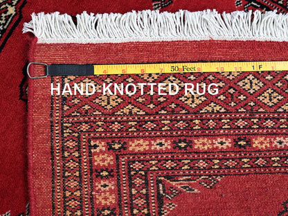 Tribal Tribal & Geometric hand-knotted wool runner in Red, 2'6" x 12'5" — SKU O01302 (view 7)