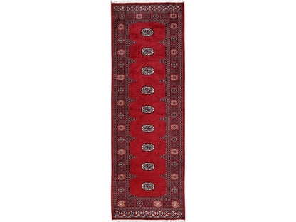 Tribal Tribal & Geometric hand-knotted wool runner in Red, 2'7" x 7'10" — SKU O01306