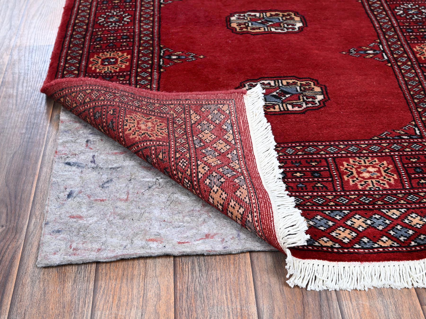 Tribal Tribal & Geometric hand-knotted wool runner in Red, 2'7" x 7'10" — SKU O01306 (view 3)