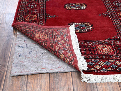 Tribal Tribal & Geometric hand-knotted wool runner in Red, 2'7" x 7'10" — SKU O01306 (view 3)