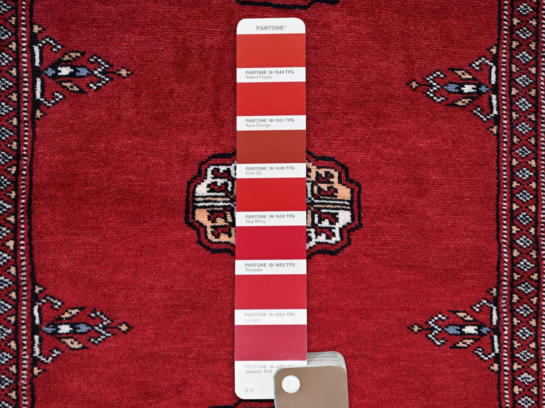 Tribal Tribal & Geometric hand-knotted wool runner in Red, 2'7" x 7'10" — SKU O01306 (view 4)