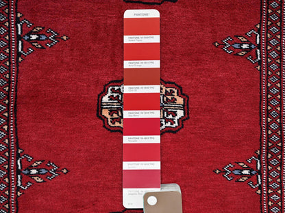 Tribal Tribal & Geometric hand-knotted wool runner in Red, 2'7" x 7'10" — SKU O01306 (view 4)