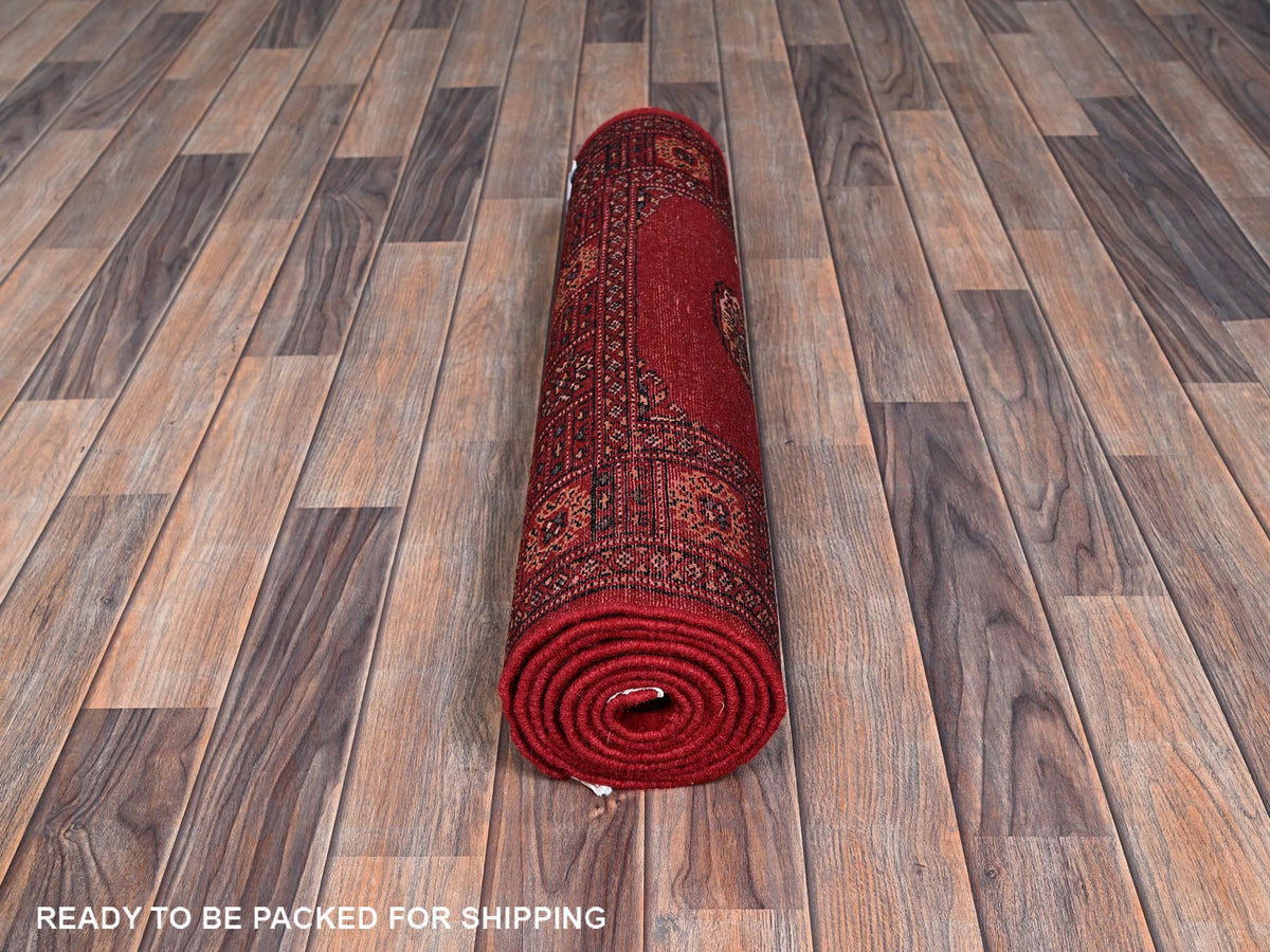 Tribal Tribal & Geometric hand-knotted wool runner in Red, 2'7" x 7'10" — SKU O01306 (view 5)