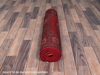 Tribal Tribal & Geometric hand-knotted wool runner in Red, 2'7" x 7'10" — SKU O01306 (view 5)