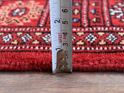 Tribal Tribal & Geometric hand-knotted wool runner in Red, 2'7" x 7'10" — SKU O01306 (view 6)