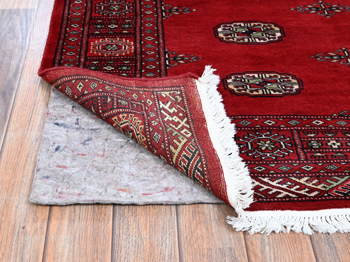 Tribal Tribal & Geometric hand-knotted wool rug in Red, 4'1" x 6'3" — SKU O01307 (view 3)